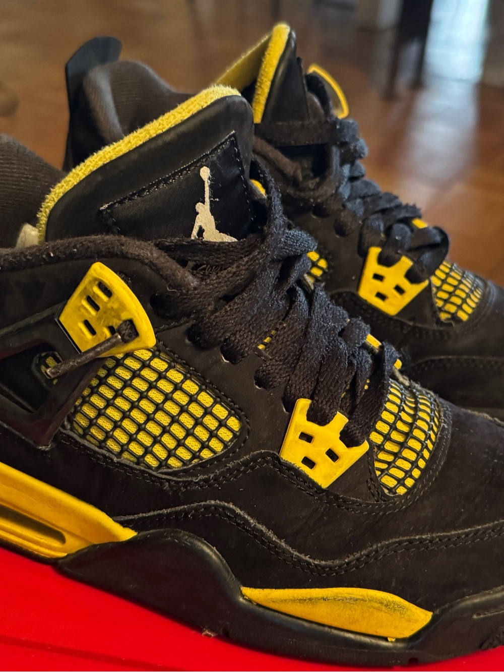 Nike Kids Black and Yellow Retro Basketball Sneakers